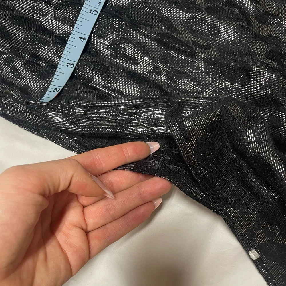 Black Silver Shimmer Leopard‎ Scarf